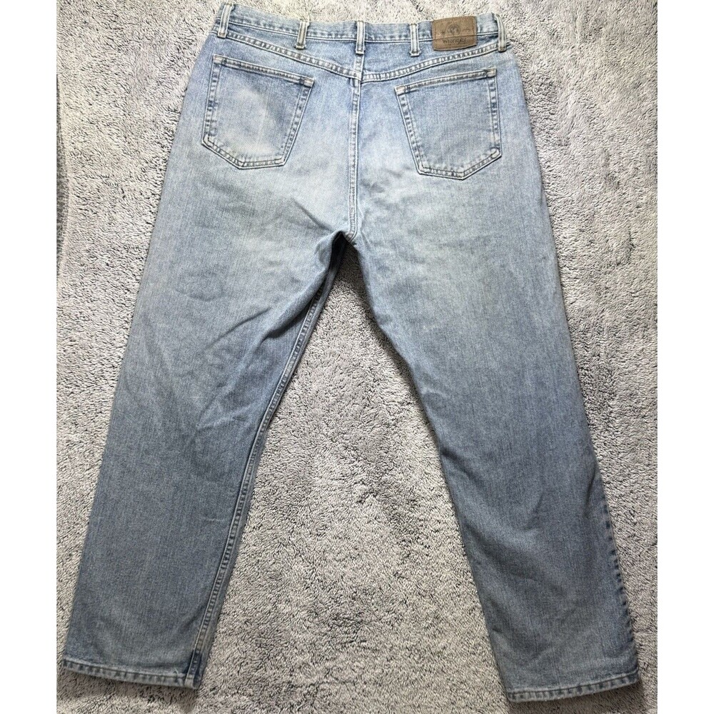 VTG Wrangler Jeans 36x32 Distressed Patina Faded Whiskered Grunge Workwear Denim - Picture 11 of 14